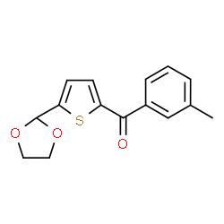 ChemSpider 2D Image | 5-(1,3-Dioxolan-2-yl)-2-(3-methylbenzoyl)thiophene | C15H14O3S
