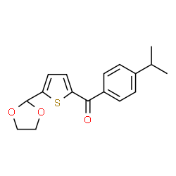 ChemSpider 2D Image | 5-(1,3-Dioxolan-2-yl)-2-(4-isopropylbenzoyl)thiophene | C17H18O3S