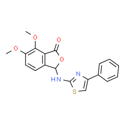 ChemSpider 2D Image | 6,7-Dimethoxy-3-[(4-phenyl-1,3-thiazol-2-yl)amino]-2-benzofuran-1(3H)-one | C19H16N2O4S