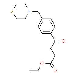ChemSpider 2D Image | Ethyl 4-oxo-4-[4-(4-thiomorpholinylmethyl)phenyl]butanoate | C17H23NO3S