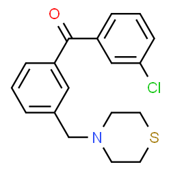 ChemSpider 2D Image | 4-{[3-(3-CHLOROBENZOYL)PHENYL]METHYL}THIOMORPHOLINE | C18H18ClNOS