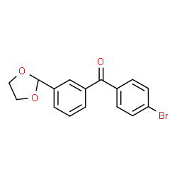 ChemSpider 2D Image | 4'-bromo-3-(1,3-dioxolan-2-yl)benzophenone | C16H13BrO3