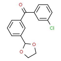 ChemSpider 2D Image | 3-chloro-3'-(1,3-dioxolan-2-yl)benzophenone | C16H13ClO3