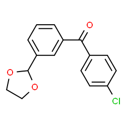 ChemSpider 2D Image | 2-[3-(4-chlorobenzoyl)phenyl]-1,3-dioxolane | C16H13ClO3