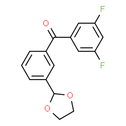 ChemSpider 2D Image | 3,5-difluoro-3'-(1,3-dioxolan-2-yl)benzophenone | C16H12F2O3