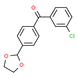 ChemSpider 2D Image | 3-chloro-4'-(1,3-dioxolan-2-yl)benzophenone | C16H13ClO3