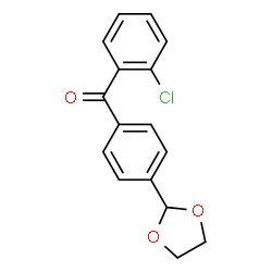 ChemSpider 2D Image | 2-chloro-4'-(1,3-dioxolan-2-yl)benzophenone | C16H13ClO3