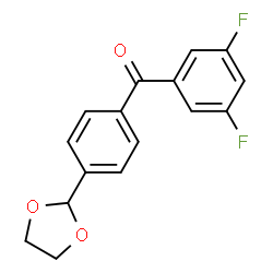 ChemSpider 2D Image | 3,5-difluoro-4'-(1,3-dioxolan-2-yl)benzophenone | C16H12F2O3
