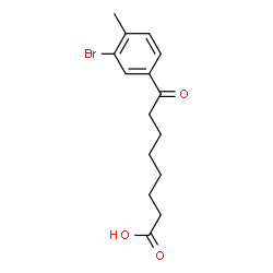 ChemSpider 2D Image | 8-(3-Bromo-4-methylphenyl)-8-oxooctanoic acid | C15H19BrO3