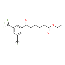 ChemSpider 2D Image | ethyl 6-(3,5-ditrifluoromethylphenyl)-6-oxohexanoate | C16H16F6O3