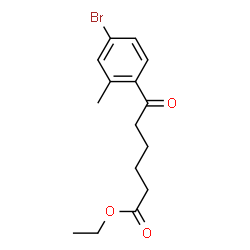 ChemSpider 2D Image | Ethyl 6-(4-bromo-2-methylphenyl)-6-oxohexanoate | C15H19BrO3