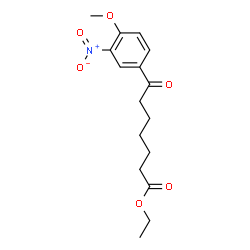 ChemSpider 2D Image | Ethyl 7-(4-methoxy-3-nitrophenyl)-7-oxoheptanoate | C16H21NO6