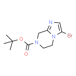 ChemSpider 2D Image | tert-Butyl-3-brom-5,6-dihydroimidazo[1,2-a]pyrazin-7(8H)-carboxylat | C11H16BrN3O2