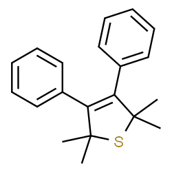 ChemSpider 2D Image | 2,2,5,5-Tetramethyl-3,4-diphenyl-2,5-dihydrothiophene | C20H22S