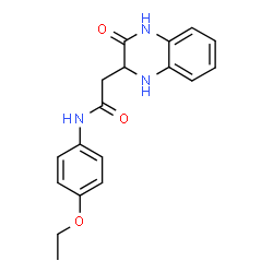 ChemSpider 2D Image | N-(4-Ethoxyphenyl)-2-(3-oxo-1,2,3,4-tetrahydro-2-quinoxalinyl)acetamide | C18H19N3O3