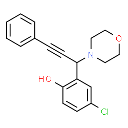 ChemSpider 2D Image | 4-Chloro-2-[1-(4-morpholinyl)-3-phenyl-2-propyn-1-yl]phenol | C19H18ClNO2