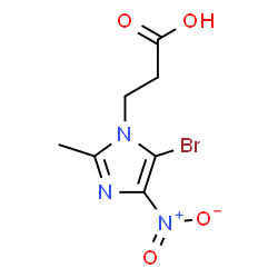ChemSpider 2D Image | 3-(5-Bromo-2-methyl-4-nitro-1H-imidazol-1-yl)propanoic acid | C7H8BrN3O4