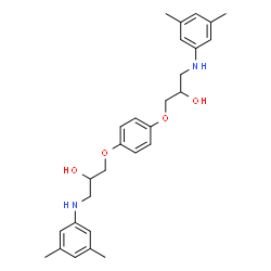 ChemSpider 2D Image | 3,3'-[1,4-Phenylenebis(oxy)]bis{1-[(3,5-dimethylphenyl)amino]-2-propanol} | C28H36N2O4