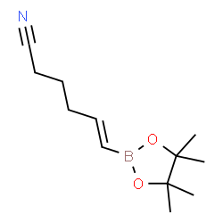 ChemSpider 2D Image | (5E)-6-(4,4,5,5-Tetramethyl-1,3,2-dioxaborolan-2-yl)-5-hexenenitrile | C12H20BNO2