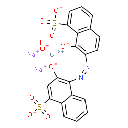 ChemSpider 2D Image | Chromium(3+) sodium hydroxide 3-oxido-4-[(Z)-(1-oxido-8-sulfonato-2-naphthyl)diazenyl]-1-naphthalenesulfonate (1:2:1:1) | C20H11CrN2Na2O9S2