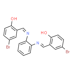 ChemSpider 2D Image | 4-Bromo-2-[(E)-({2-[(Z)-(5-bromo-2-hydroxybenzylidene)amino]phenyl}imino)methyl]phenol | C20H14Br2N2O2