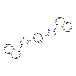 ChemSpider 2D Image | 2,2'-(1,4-Phenylene)bis[4-(1-naphthyl)-1,3-oxazole] | C32H20N2O2