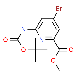 ChemSpider 2D Image | Methyl 4-bromo-6-((tert-butoxycarbonyl)amino)picolinate | C12H15BrN2O4