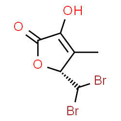 ChemSpider 2D Image | (5R)-5-(Dibromomethyl)-3-hydroxy-4-methyl-2(5H)-furanone | C6H6Br2O3