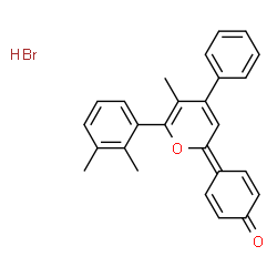 ChemSpider 2D Image | 2,5-cyclohexadien-1-one, 4-[6-(2,3-dimethylphenyl)-5-methyl-4-phenyl-2H-pyran-2-ylidene]-, hydrobromide (1:1) | C26H23BrO2
