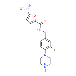 ChemSpider 2D Image | 4-(2-Fluoro-4-{[(5-nitro-2-furoyl)amino]methyl}phenyl)-1-methylpiperazin-1-ium | C17H20FN4O4