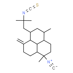 ChemSpider 2D Image | 1-Isocyano-6-(2-isothiocyanato-2-methylpropyl)-1,4-dimethyl-7-methylenedodecahydro-1H-phenalene | C22H32N2S