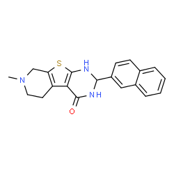 ChemSpider 2D Image | 7-Methyl-2-(2-naphthyl)-1,2,5,6,7,8-hexahydropyrido[4',3':4,5]thieno[2,3-d]pyrimidin-4-ol | C20H19N3OS