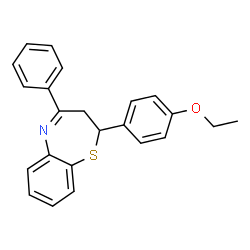 ChemSpider 2D Image | 2-(4-Ethoxyphenyl)-4-phenyl-2,3-dihydro-1,5-benzothiazepine | C23H21NOS