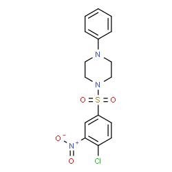 ChemSpider 2D Image | 1-[(4-Chloro-3-nitrophenyl)sulfonyl]-4-phenylpiperazine | C16H16ClN3O4S