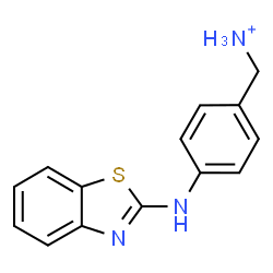 ChemSpider 2D Image | [4-(1,3-Benzothiazol-2-ylamino)phenyl]methanaminium | C14H14N3S