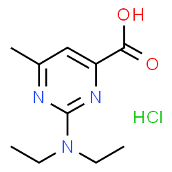 ChemSpider 2D Image | 2-(diethylamino)-6-methylpyrimidine-4-carboxylic acid hydrochloride | C10H16ClN3O2