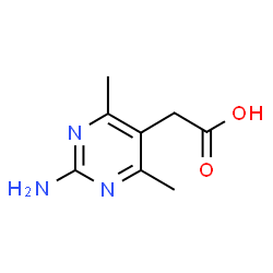ChemSpider 2D Image | (2-Amino-4,6-dimethyl-5-pyrimidinyl)acetic acid | C8H11N3O2