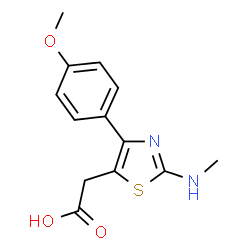 ChemSpider 2D Image | 4-(4-Methoxyphenyl)-2-(methylamino)-5-thiazoleacetic acid | C13H14N2O3S