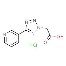 ChemSpider 2D Image | [5-(3-Pyridinyl)-2H-tetrazol-2-yl]acetic acid hydrochloride (1:1) | C8H8ClN5O2