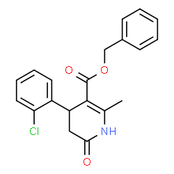 ChemSpider 2D Image | Benzyl 4-(2-chlorophenyl)-2-methyl-6-oxo-1,4,5,6-tetrahydro-3-pyridinecarboxylate | C20H18ClNO3