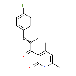 ChemSpider 2D Image | 3-[3-(4-Fluorophenyl)-2-methylacryloyl]-4,6-dimethyl-2(1H)-pyridinone | C17H16FNO2