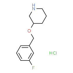 ChemSpider 2D Image | 3-[(3-FLUOROPHENYL)METHOXY]PIPERIDINE HYDROCHLORIDE | C12H17ClFNO