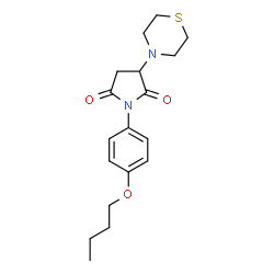 ChemSpider 2D Image | 1-(4-Butoxyphenyl)-3-(4-thiomorpholinyl)-2,5-pyrrolidinedione | C18H24N2O3S