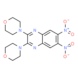 ChemSpider 2D Image | 2,3-Di(4-morpholinyl)-6,7-dinitroquinoxaline | C16H18N6O6