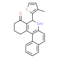 ChemSpider 2D Image | 5-(3-Methyl-2-thienyl)-2,3,5,6-tetrahydrobenzo[a]phenanthridin-4(1H)-one | C22H19NOS