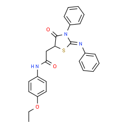 ChemSpider 2D Image | N-(4-Ethoxyphenyl)-2-[(2Z)-4-oxo-3-phenyl-2-(phenylimino)-1,3-thiazolidin-5-yl]acetamide | C25H23N3O3S