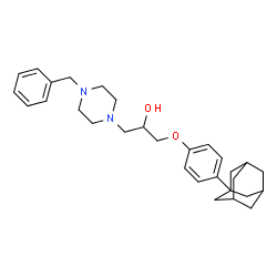 ChemSpider 2D Image | 1-[4-(Adamantan-1-yl)phenoxy]-3-(4-benzyl-1-piperazinyl)-2-propanol | C30H40N2O2