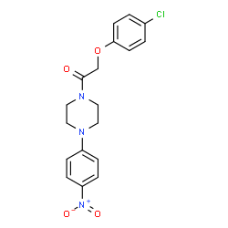 ChemSpider 2D Image | 2-(4-Chlorophenoxy)-1-[4-(4-nitrophenyl)-1-piperazinyl]ethanone | C18H18ClN3O4