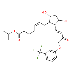 ChemSpider 2D Image | Isopropyl (5Z)-7-[(2R)-3,5-dihydroxy-2-{(1E)-3-oxo-4-[3-(trifluoromethyl)phenoxy]-1-buten-1-yl}cyclopentyl]-5-heptenoate | C26H33F3O6