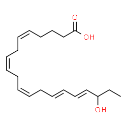 ChemSpider 2D Image | (5Z,8Z,11Z,14E,16E)-18-Hydroxy-5,8,11,14,16-icosapentaenoic acid | C20H30O3